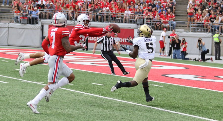 A key pass breakup by Erick Smith helped limit Army to just two pass completions for 19 yards.