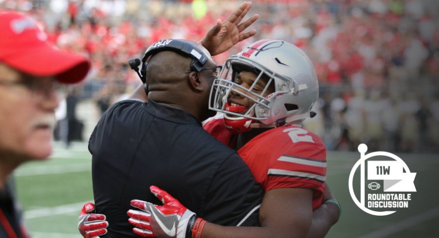 Tony Alford likes what he sees in true freshman tailback J.K. Dobbins.