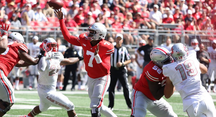 Dwayne Haskins helped Ohio State set multiple passing records on Saturday.