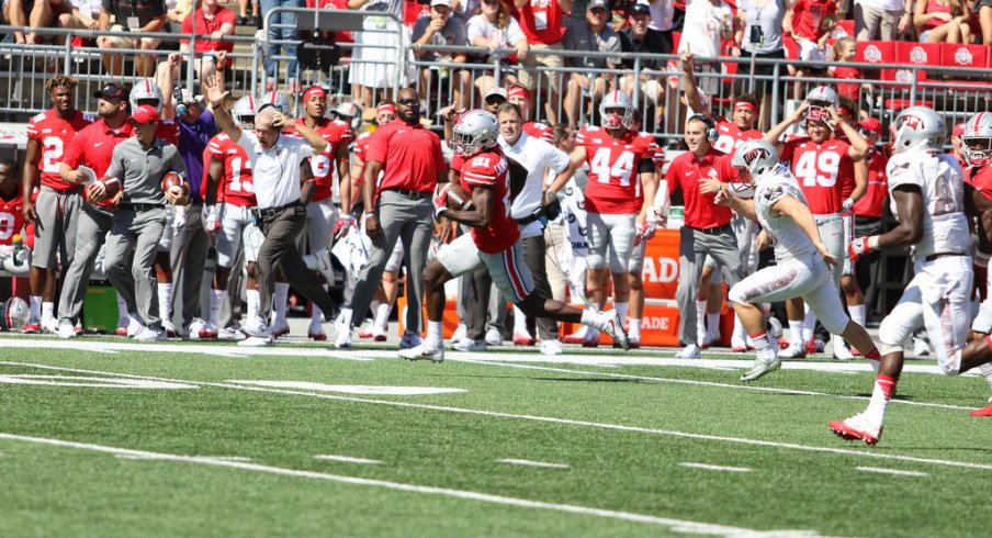 Parris Campbell scores for Ohio State against UNLV