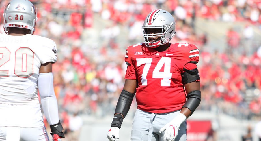 Jamarco Jones is among the leaders of Ohio State's improving offensive line.