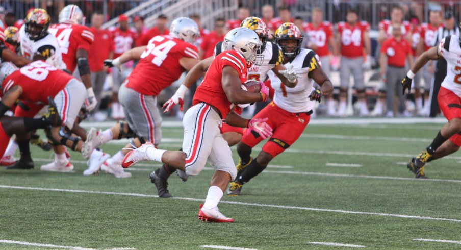 J.K. Dobbins and Mike Weber found lots of running room outside the tackles in Ohio State's big win over Maryland.