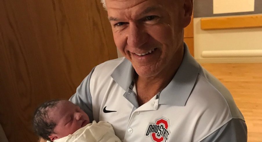 Kerry Coombs and his new grandson, Austin.