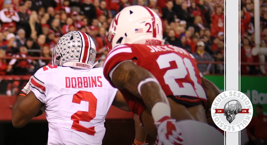 J.K. Dobbins dusts a Husker for the October 23rd 2017 Skull Session.