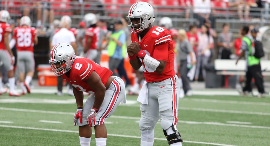 J.T. Barrett and J.K. Dobbins lead the Buckeyes in snaps played at their respective positions.