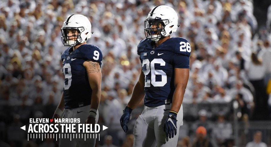 Trace McSorley (9) and Saquon Barkley (26) come to Columbus on Saturday.
