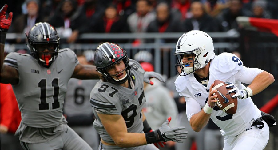 Jaylyn Holmes and Nick Bosa against Penn State