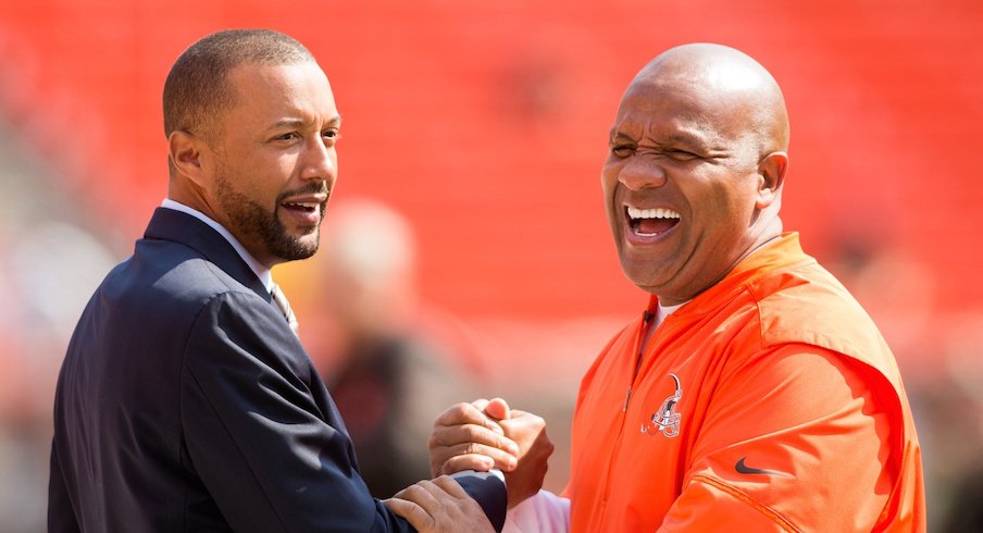 Cleveland Browns general manager Sashi Brown and coach Hue Jackson