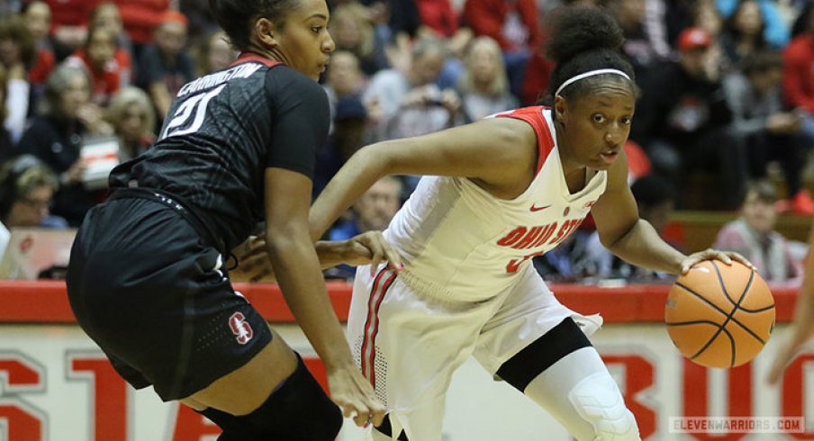 Kelsey Mitchell passed Katie Smith on Ohio State's all-time scoring list.