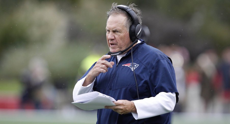 Bill Belichick won't be in Ohio Stadium for Saturday's game, but one of the New England Patriots' scouts will be.