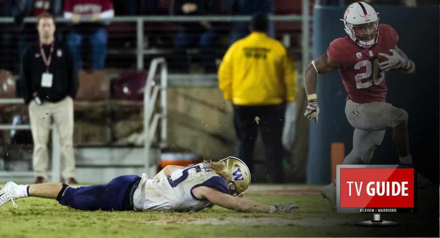 Nov 10, 2017; Stanford, CA, USA; Stanford Cardinal running back Bryce Love (20) runs the ball against the Washington Huskies in the fourth quarter at Stanford Stadium. Mandatory Credit: John Hefti-USA TODAY Sports Mandatory Credit: Steve Mitchell-USA TODAY Sports