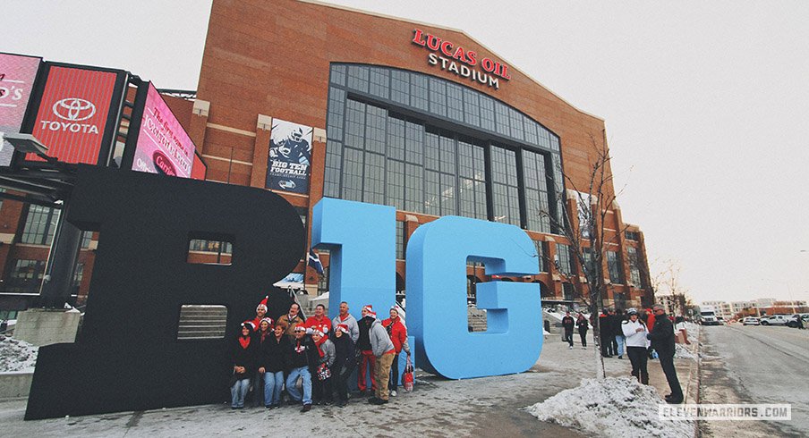 Lucas Oil Stadium in Indianapolis, home of the Big Ten Championship game.