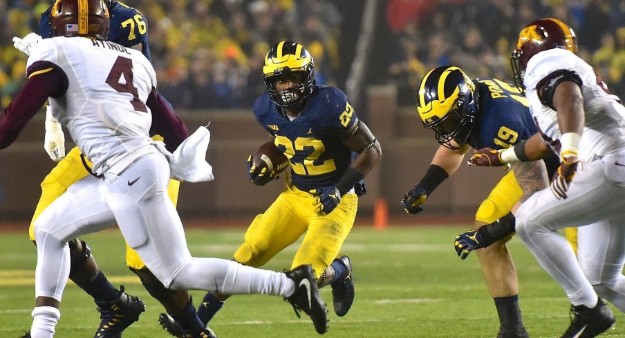 Karan Higdon has emerged as the new workhorse back for the team up north.