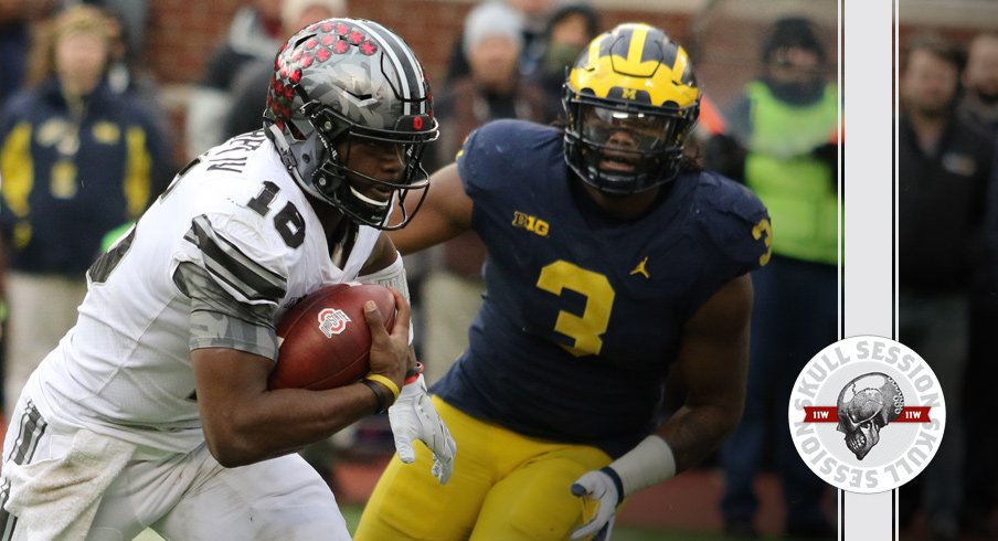 J.T. Barrett runs for the first down against the November 30th 2017 Skull Session