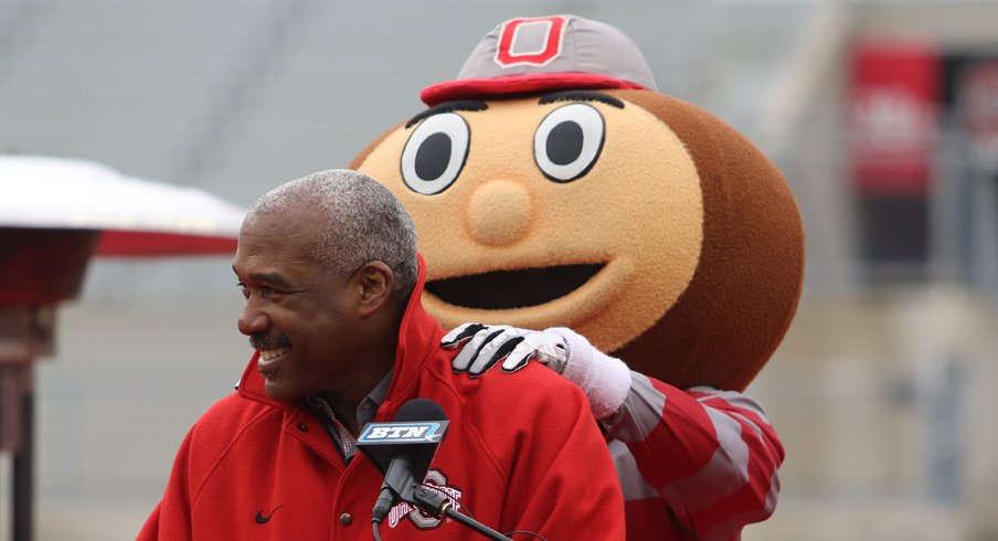 Gene Smith and Brutus Buckeye