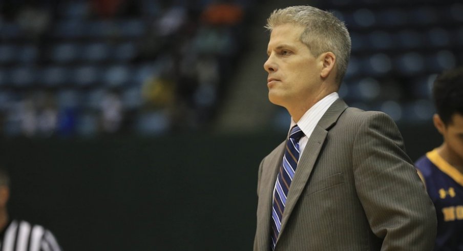 Dec 23, 2015; Starkville, MS, USA; Northern Colorado Bears head coach B. J. Hill during the game against the Mississippi State Bulldogs during the first half at the Mississippi Coliseum. Mandatory Credit: Spruce Derden-USA TODAY Sports