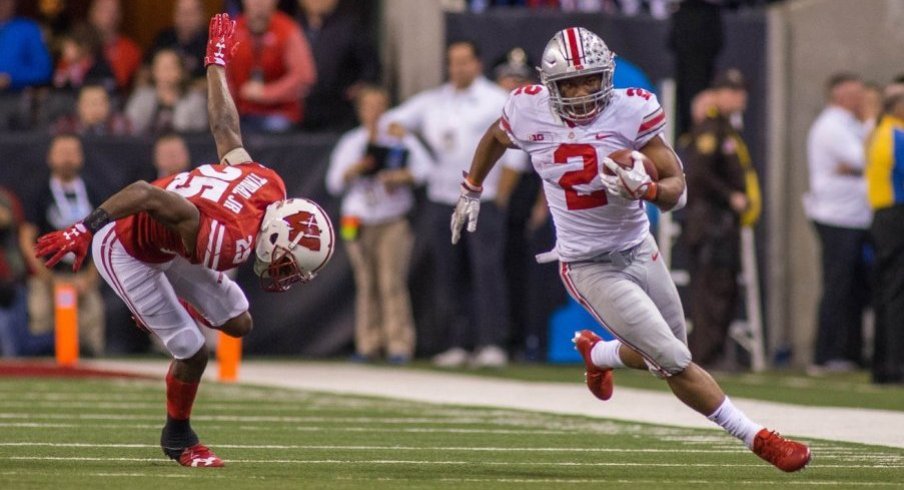 J.K. Dobbins has only lost nine yards rushing so far this season. (Photo: Trevor Ruszkowski-USA TODAY Sports)