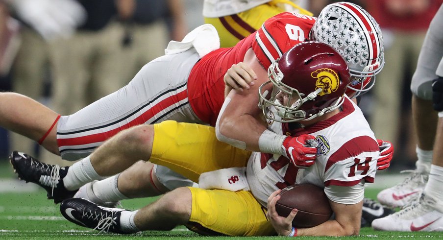 Sam Hubbard sacks Sam Darnold