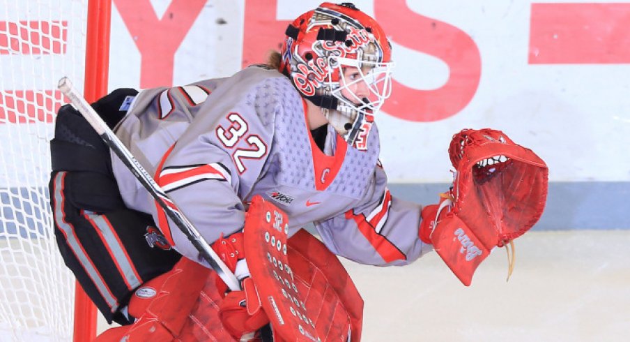 Buckeye goaltender Kassidy Sauve was key to Ohio State's sweep of Robert Morris.