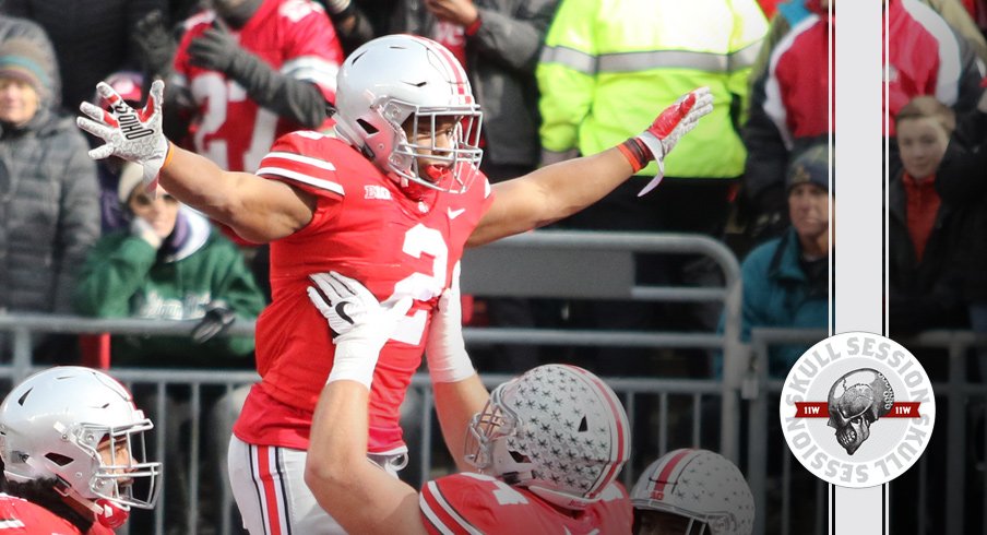 J.K. Dobbins flexes on the February 2nd 2018 Skull Session