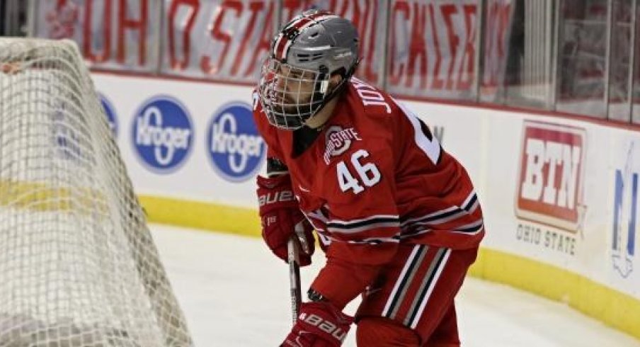 Matt Joyaux scored the game winning goal as the Buckeyes toppled the No. 1 Fighting Irish.