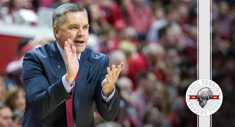 Chris Holtmann applauds the March 3 2017 Skull Session