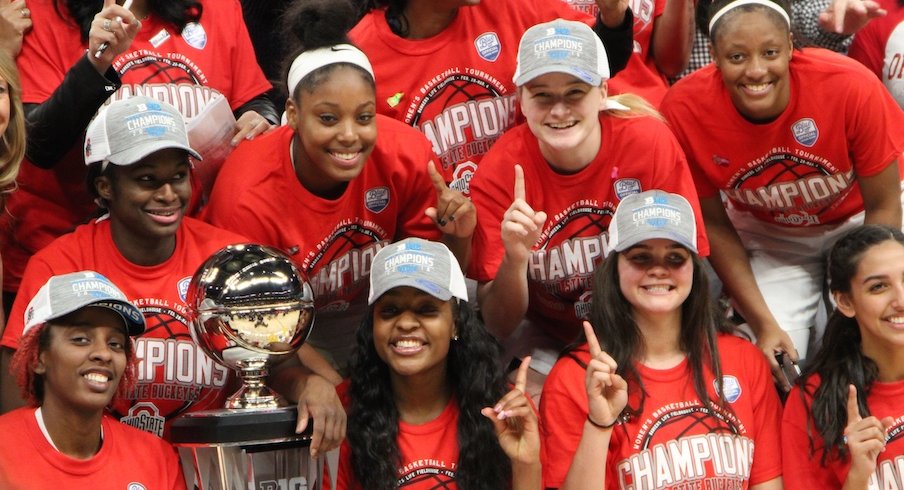 Ohio State celebrates its Big Ten championship.