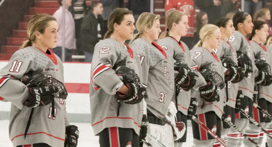 The Ohio State women's hockey Buckeyes get set for an NCAA quarterfinal against the Boston College Eagles.