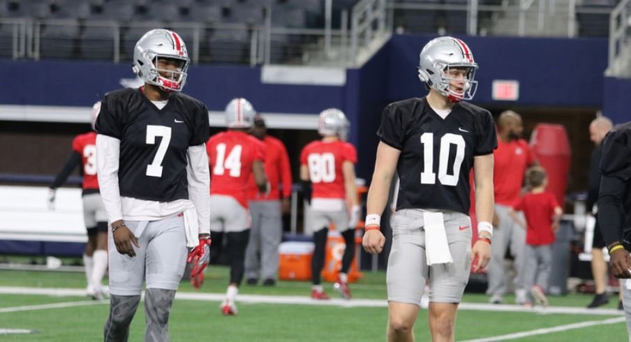 Ohio State quarterbacks Dwayne Haskins and Joe Burrow