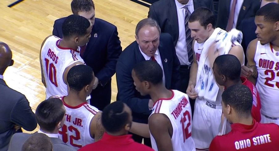 Thad Matta and company against Dayton in the 2014 NCAA Tournament.