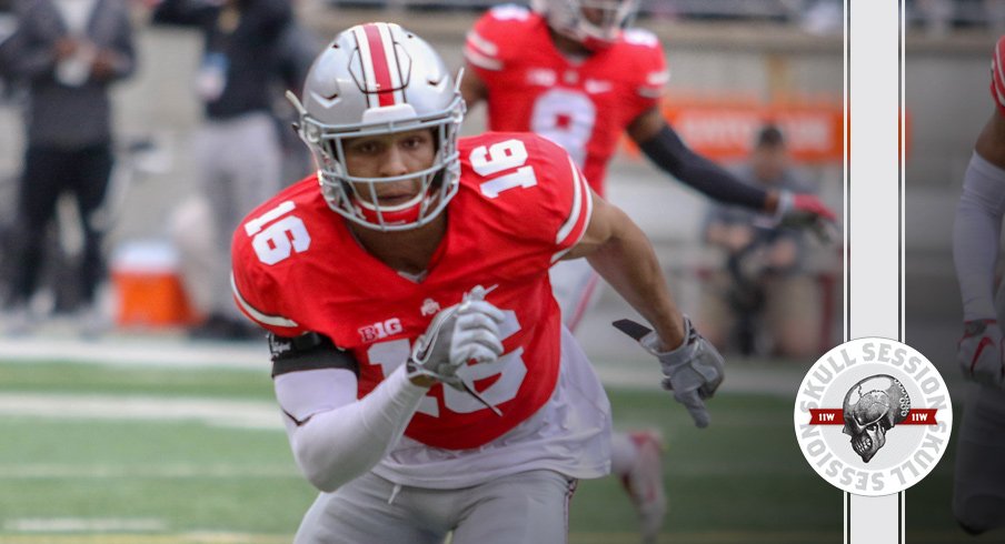 Keandre Jones sprints after the April 19 2018 Skull Session.