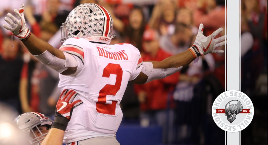 J.K. Dobbins spreads his eagle for the May 18 2018 Skull Session