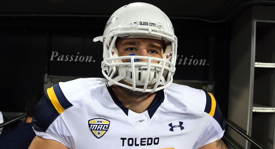 Toledo's Adam Kulon takes the field before a 2016 game.