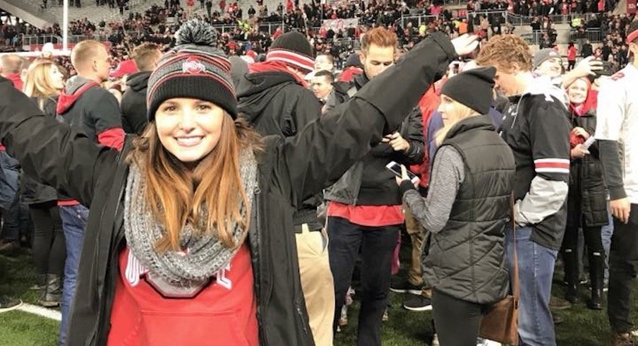 Korbyn Martin after Ohio State's 2017 win against Penn State at Ohio Stadium.