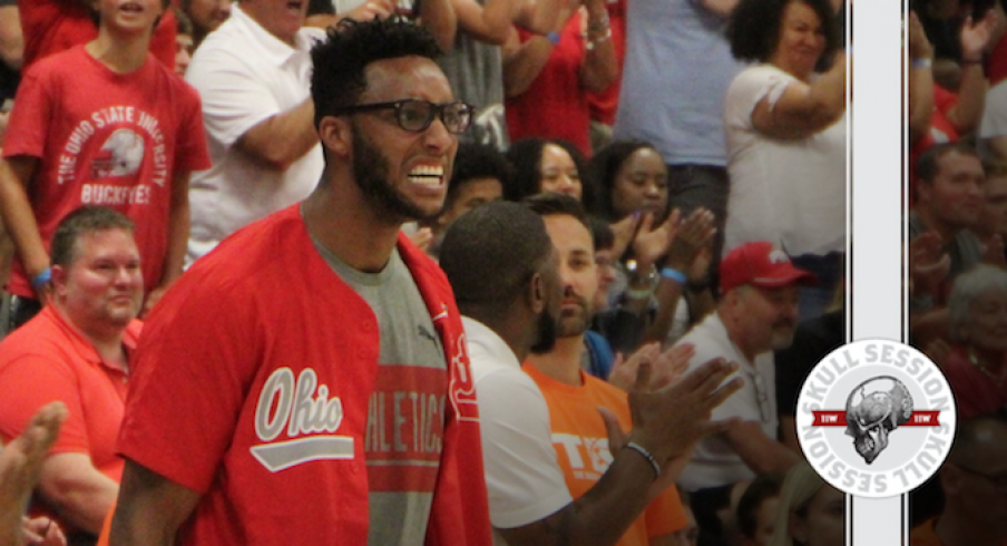 Evan Turner in a baseball jersey, for some reason.