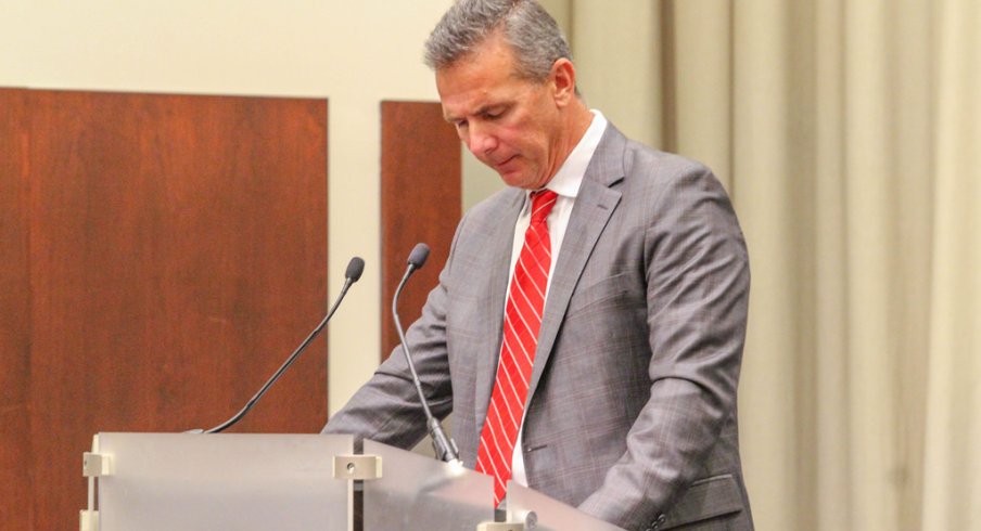 Ohio State announced a three-game suspension for Urban Meyer Tuesday evening.