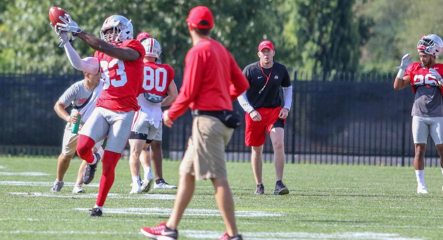 Terry McLaurin catching a pass during fall camp.
