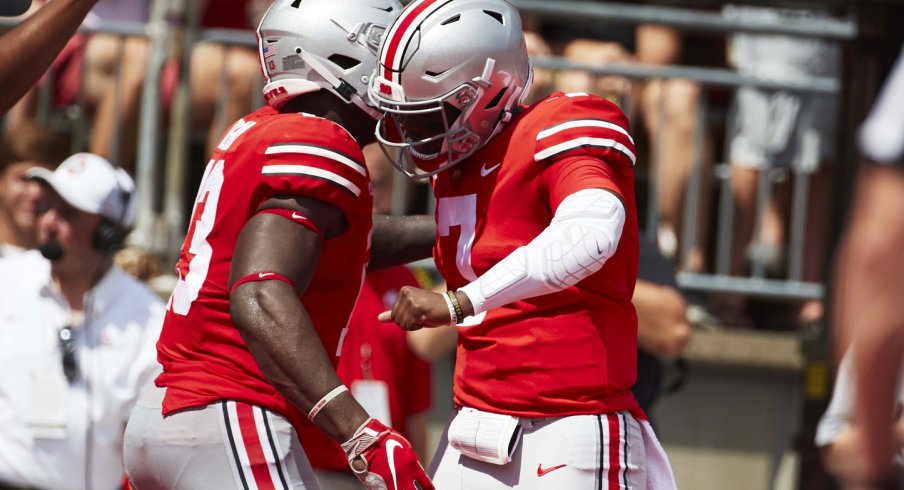 Haskins celebrating with Berry