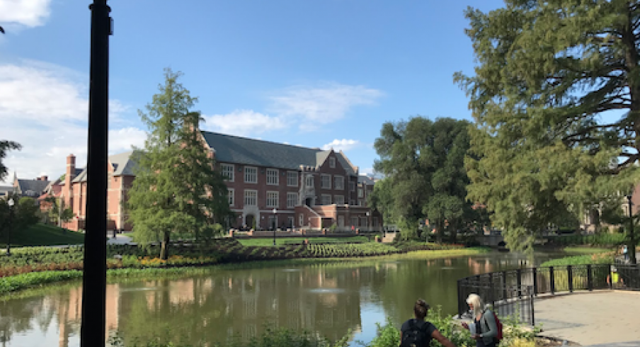 Pomerene Hall overlooks Mirror Lake