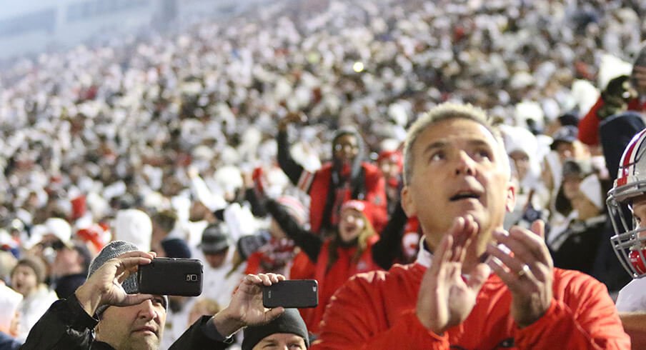 Urban Meyer at Beaver Stadium.