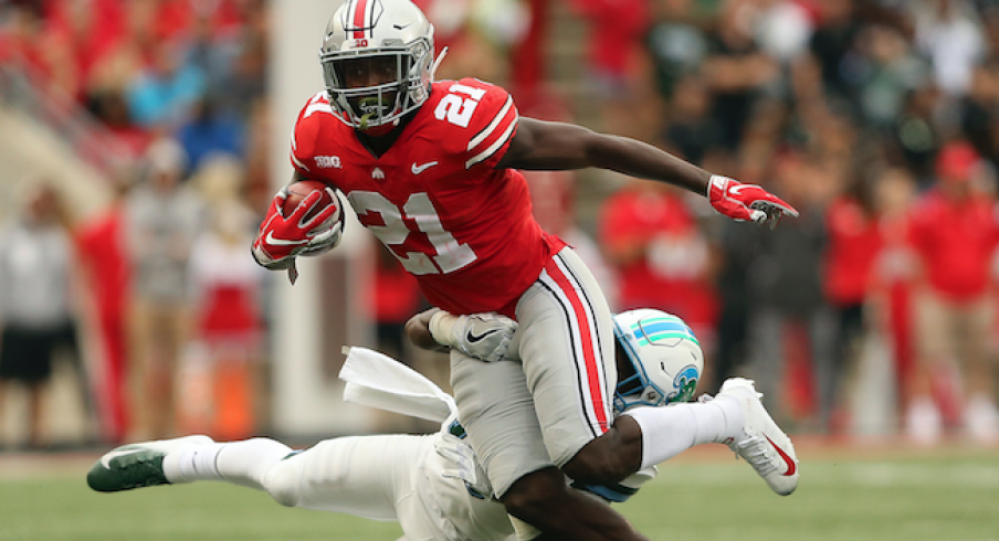 Parris Campbell breaks a tackle against Tulane