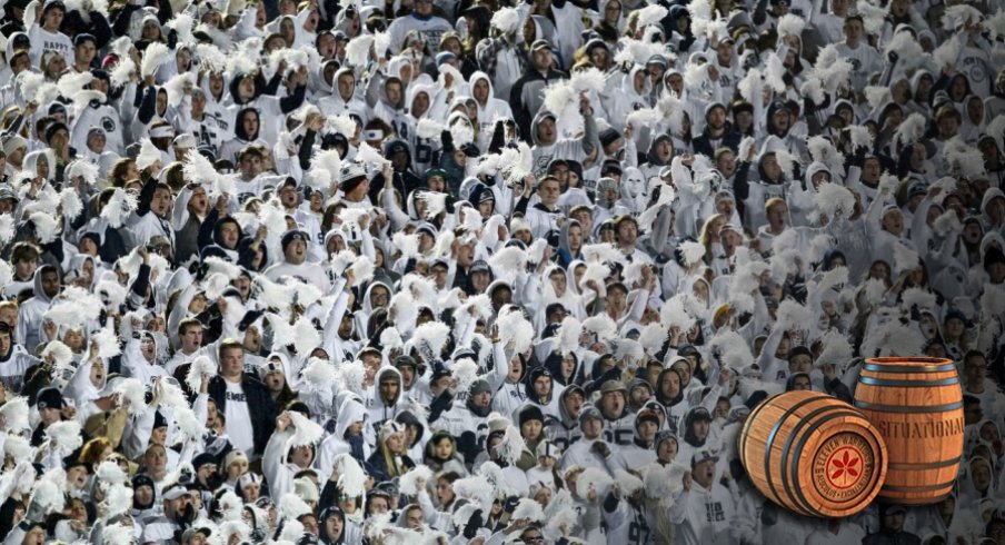 Oct 22, 2016; University Park, PA, USA; Penn State Nittany Lions fans cheer during the first quarter against the Ohio State Buckeyes at Beaver Stadium. Penn State defeated Ohio State 24-21. Mandatory Credit: Matthew O'Haren-USA TODAY Sports