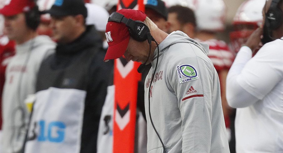 A dejected Scott Frost as the Huskers fall to 0-4 on the season.