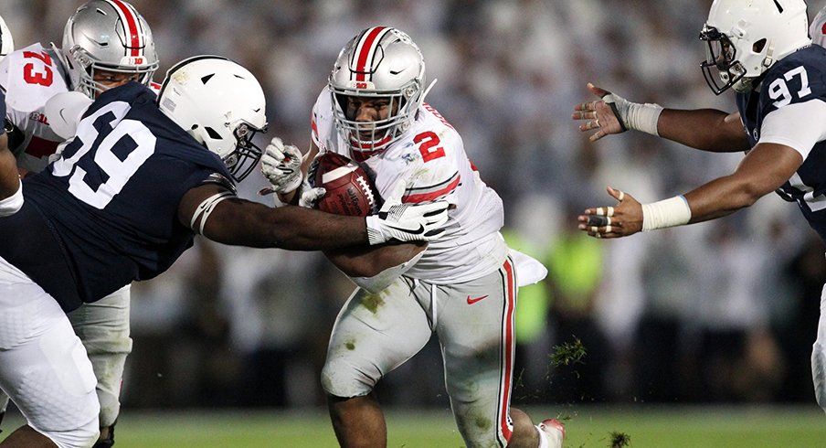 J.K. Dobbins was bottled up against Penn State