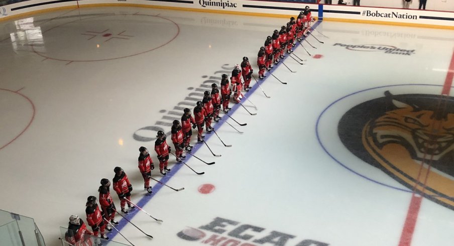 Ohio State women's hockey prepares to raise its Frozen Four banner and take on Colgate.
