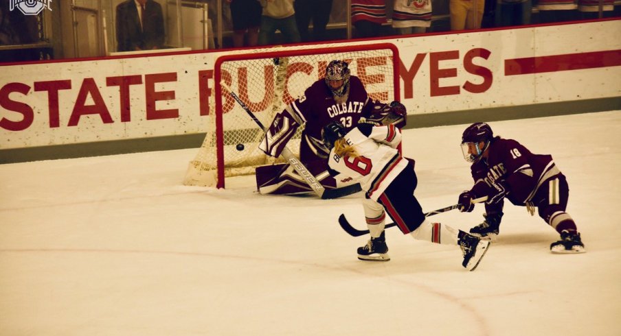 Lauren Boyle buries the game winning goal for Ohio State in the home opener against Colgate.