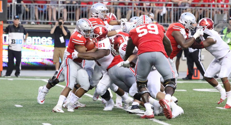 The Buckeyes averaged only 3.2 yards-per-carry against the Hoosiers, despite the big win.