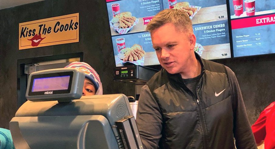 Chris Holtmann gives out free chicken