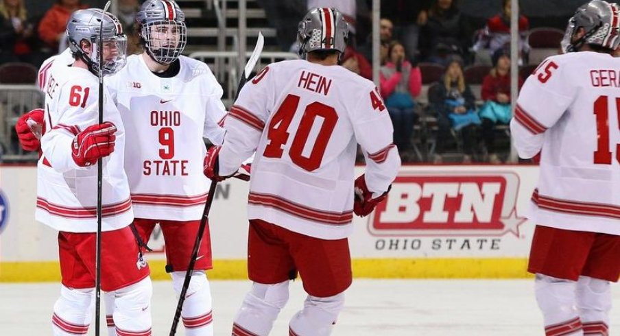 Tanner Laczynski scored twice in Ohio State's victory over Massachusetts.
