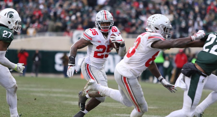 Mike Weber had the hot hand and took advantage of a number of open lanes outside against Michigan State.